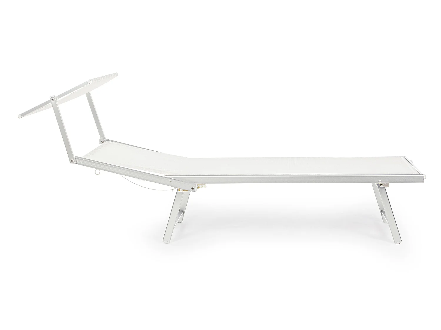 Chaise longue pliante en aluminium blanc Jorgia - Lot de 2