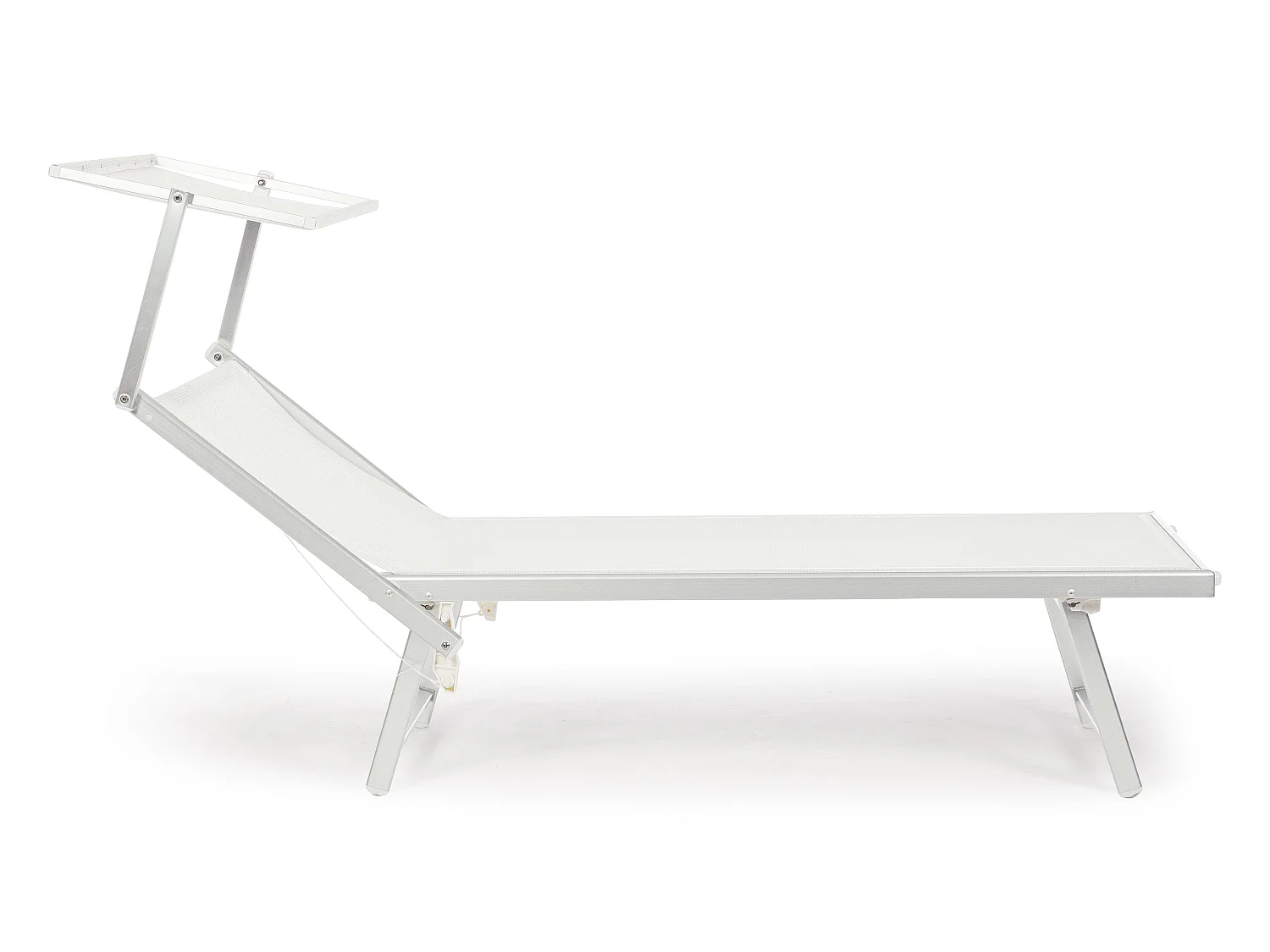 Chaise longue pliante en aluminium blanc Jorgia - Lot de 2