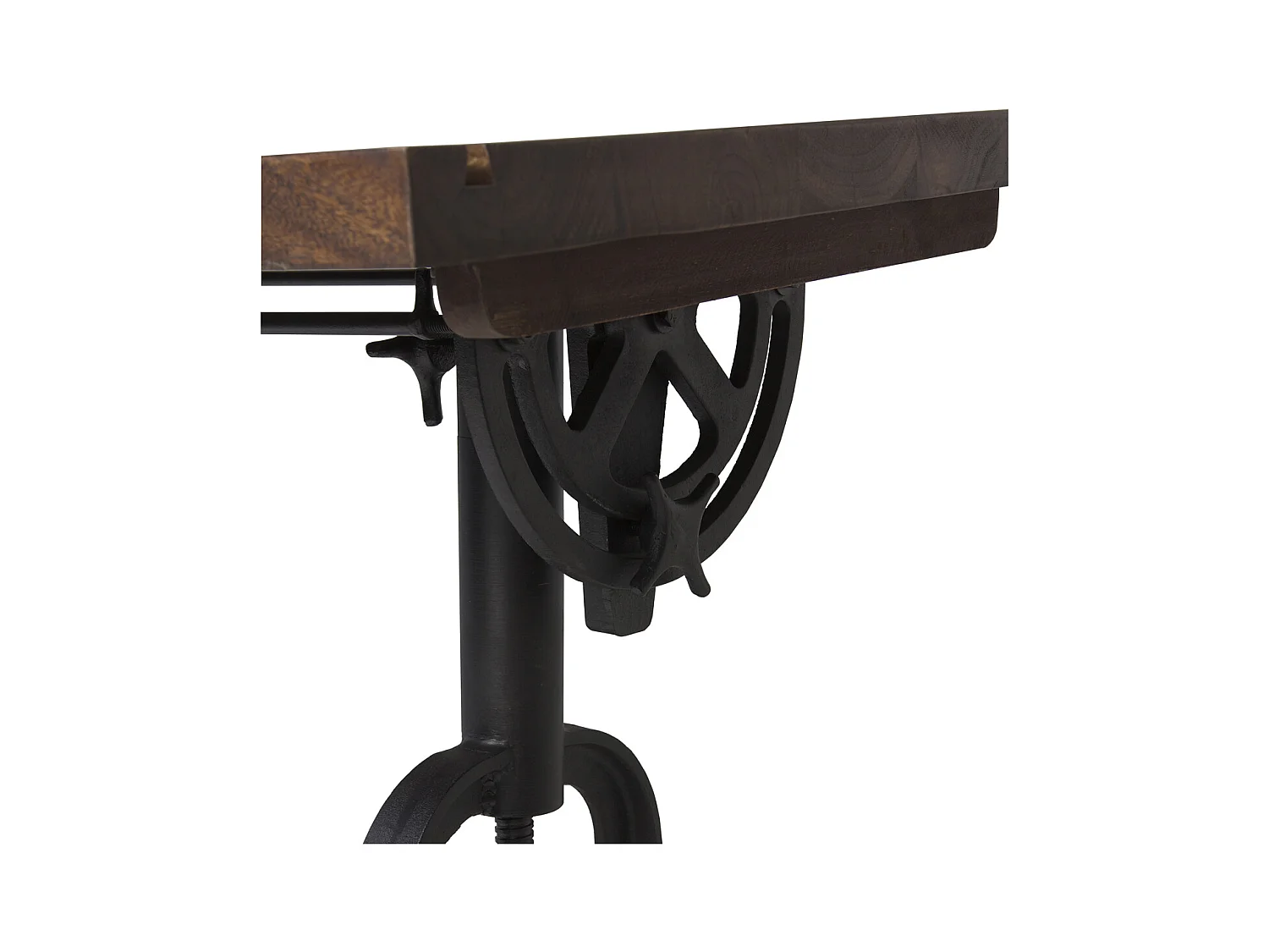 Bureau inclinable industriel fer noir et bois de manguier marron Kouba 80cm