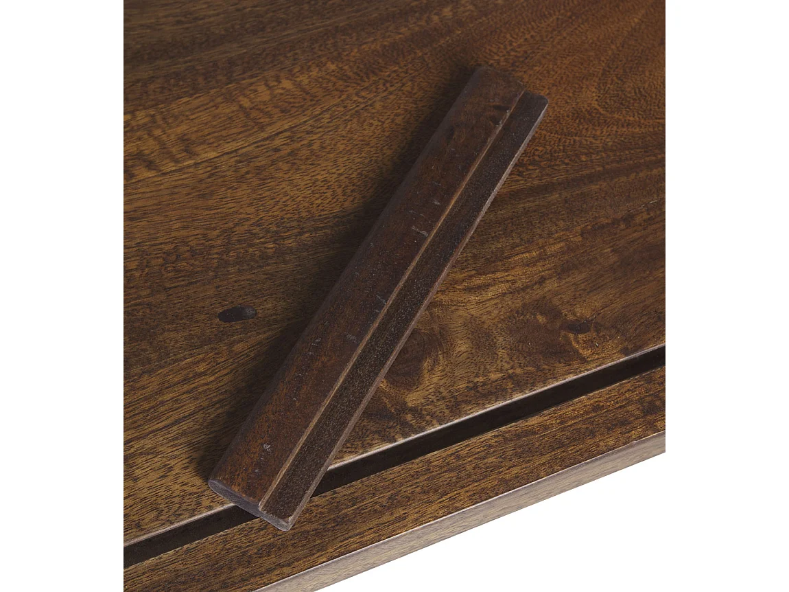 Bureau inclinable industriel fer noir et bois de manguier marron Kouba 80cm