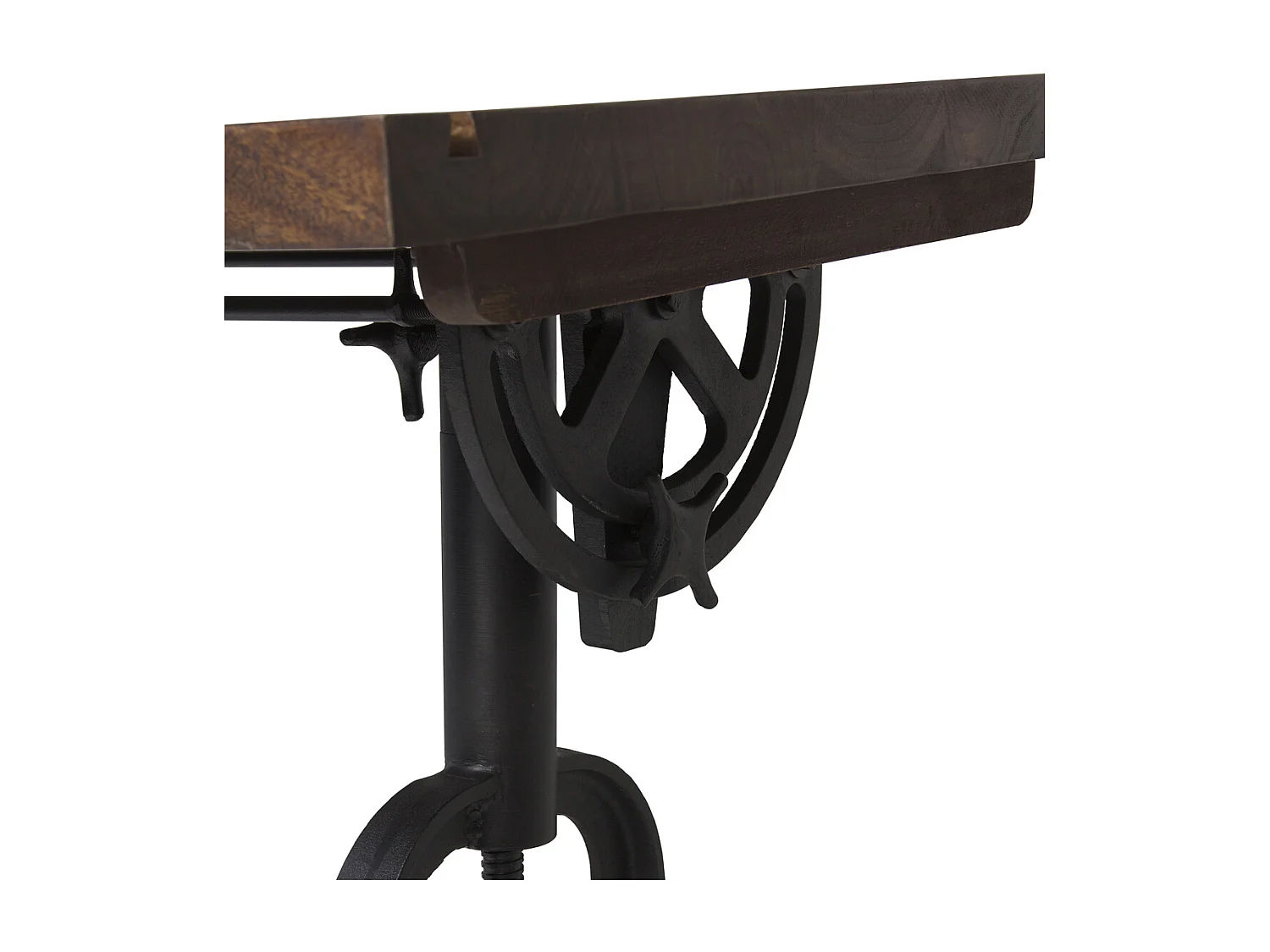 Bureau inclinable industriel fer noir et bois de manguier marron Kouba 80cm