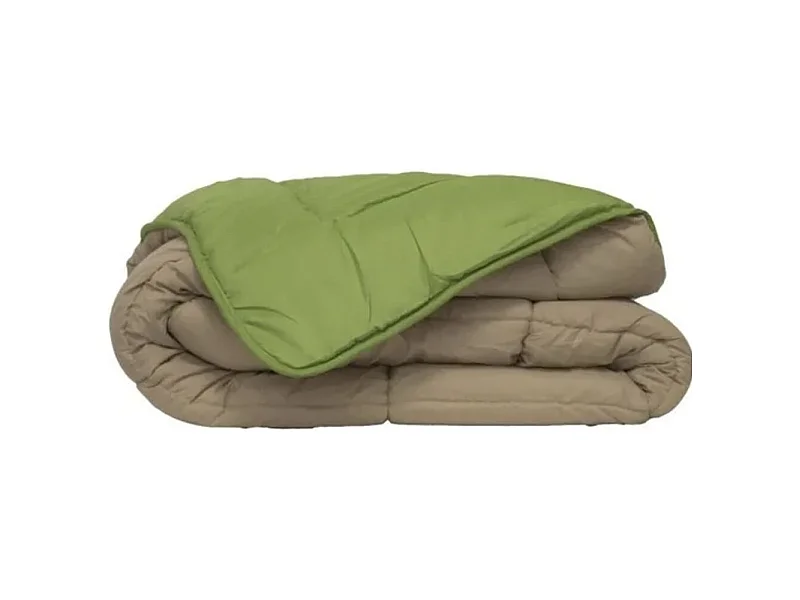 Couette chaude en microfibre anis & nude 400g-m² Calgary-Taille 220x240 cm