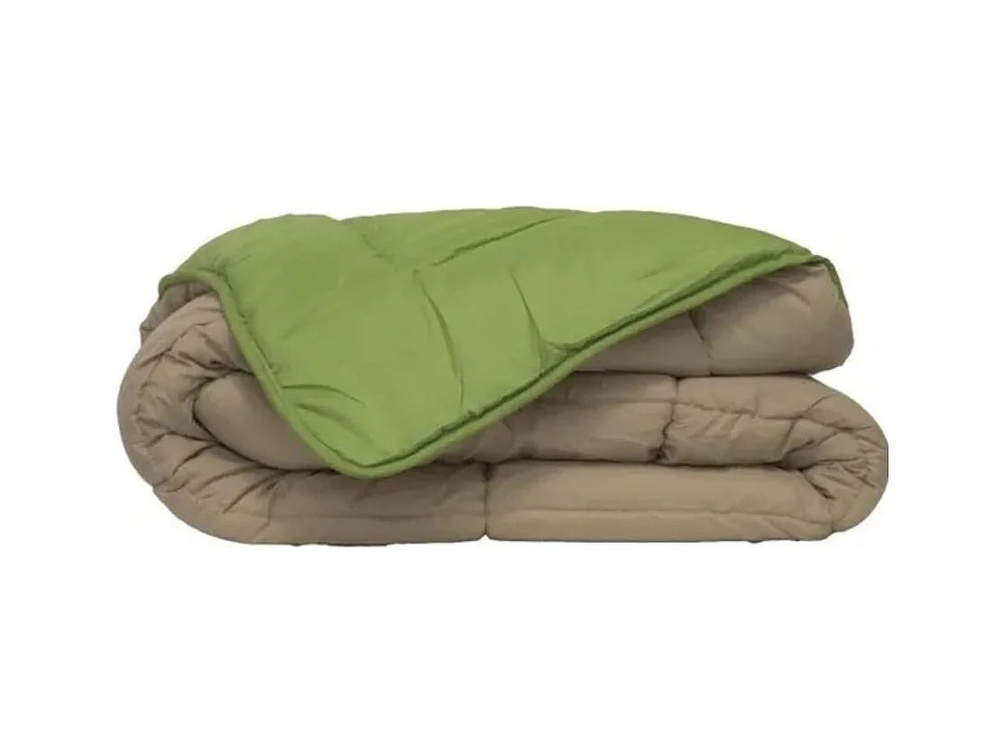 Couette chaude en microfibre anis & nude 400g-m² Calgary-Taille 220x240 cm