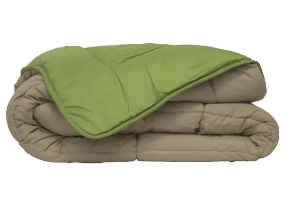 Couette chaude en microfibre anis & nude 400g-m² Calgary-Taille 220x240 cm