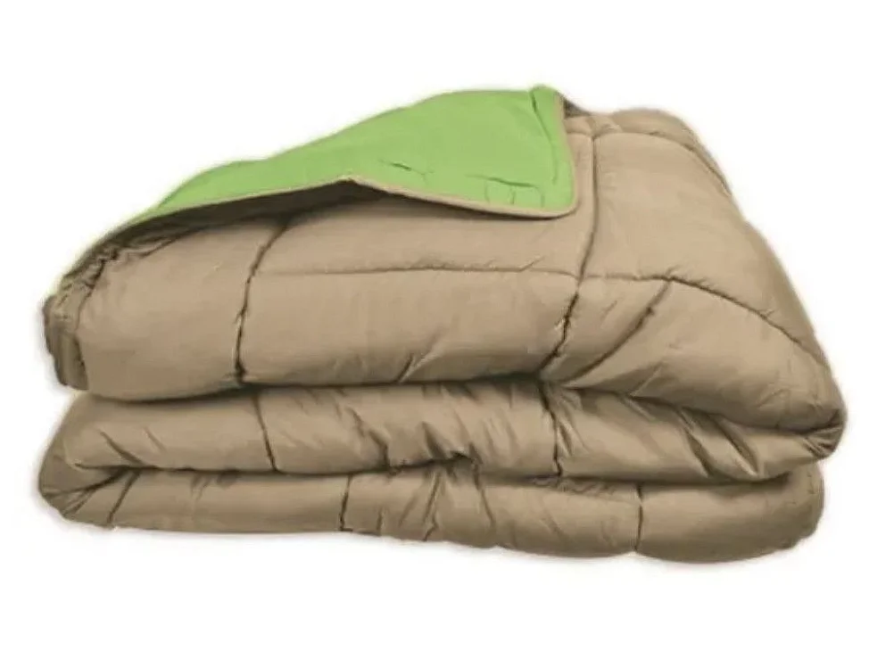 Couette chaude en microfibre anis & nude 400g-m² Calgary-Taille 220x240 cm