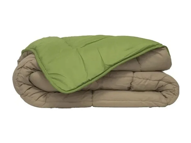 Couette chaude en microfibre anis & nude 400g-m² Calgary-Taille 220x240 cm