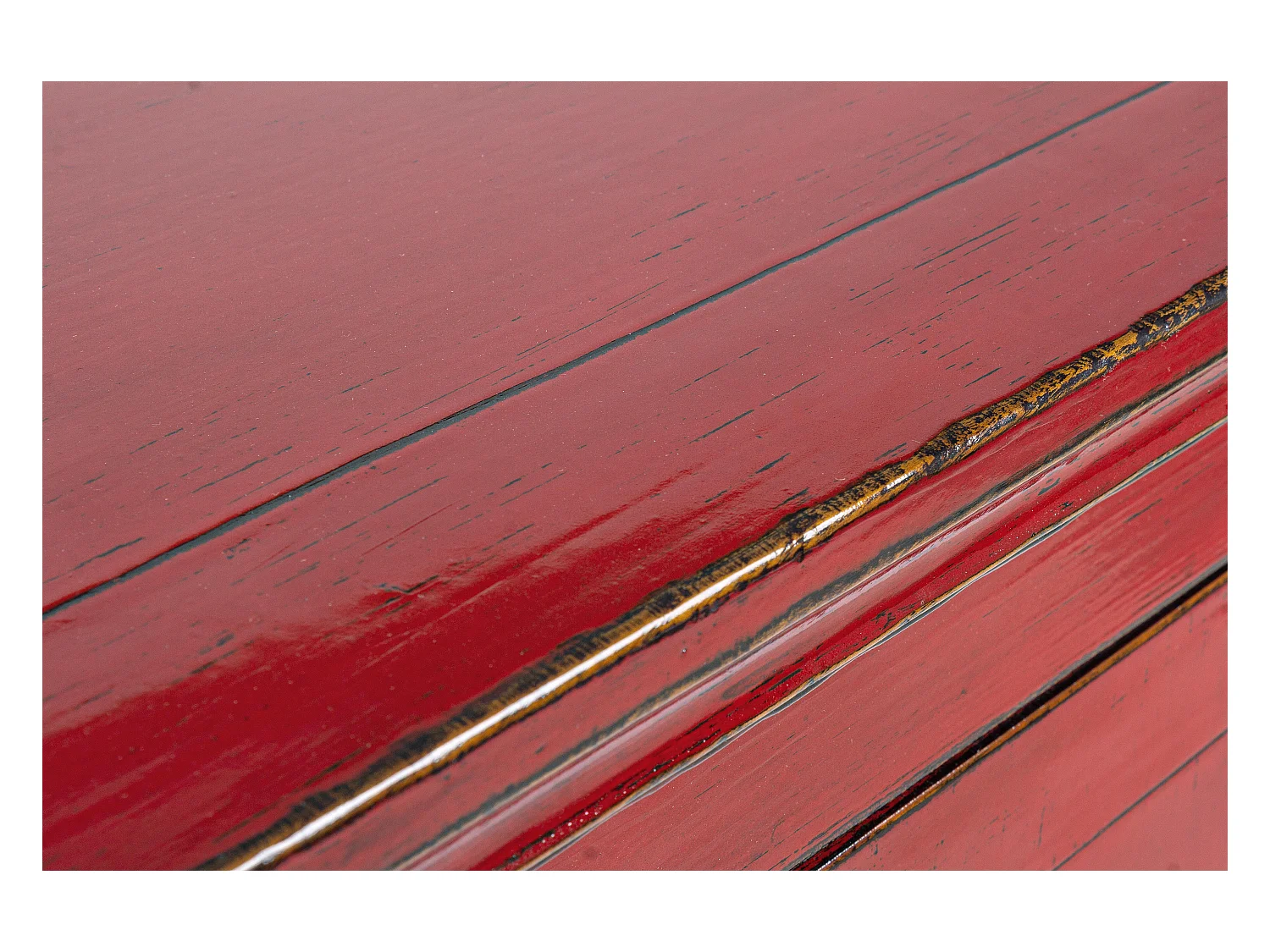 Aparador de madera de olmo reciclado rojo 2 puertas Gia L 89 cm