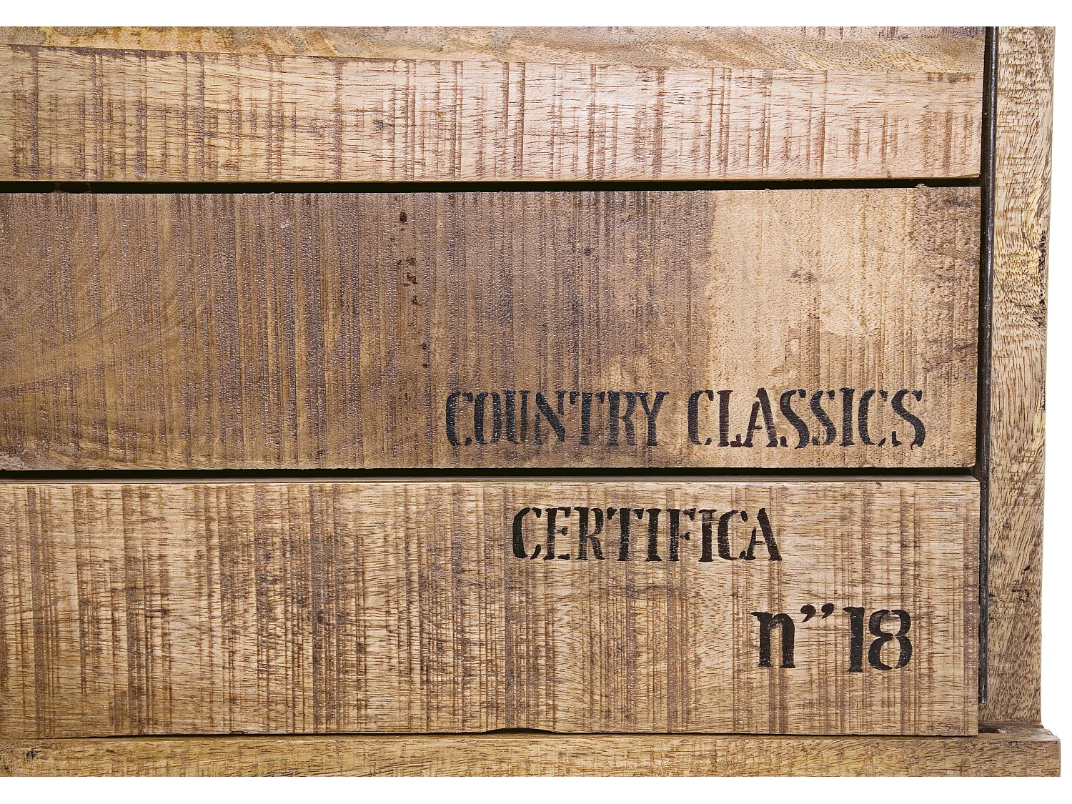 Bahut en bois de manguier 4 tiroirs 1 porte Ely L 90cm