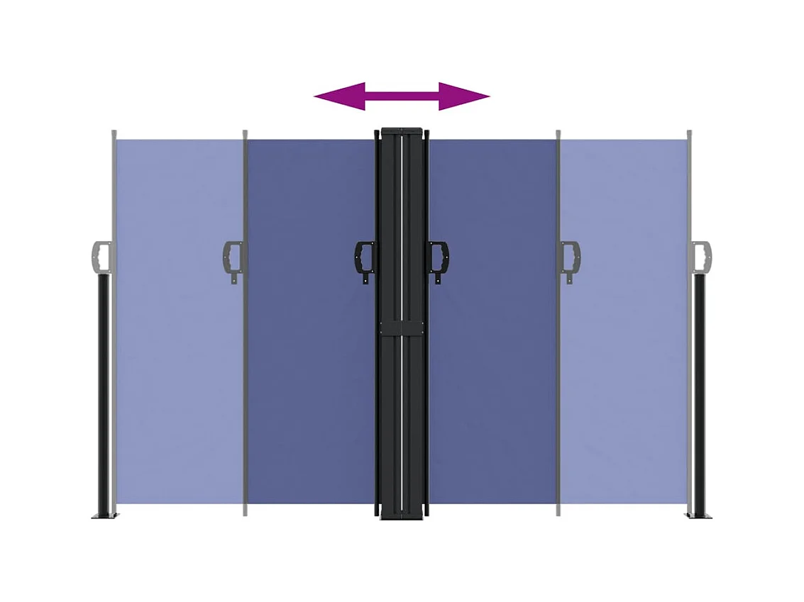 Auvent latéral rétractable bleu 160x1000