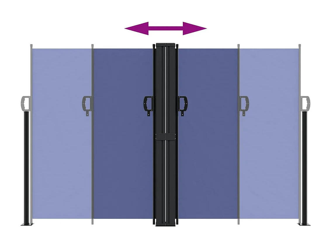 Auvent latéral rétractable bleu 160x1000