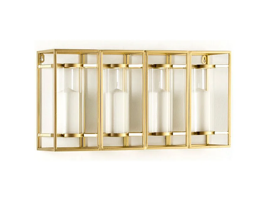 Photophore mural verre et métal doré Diari L 60