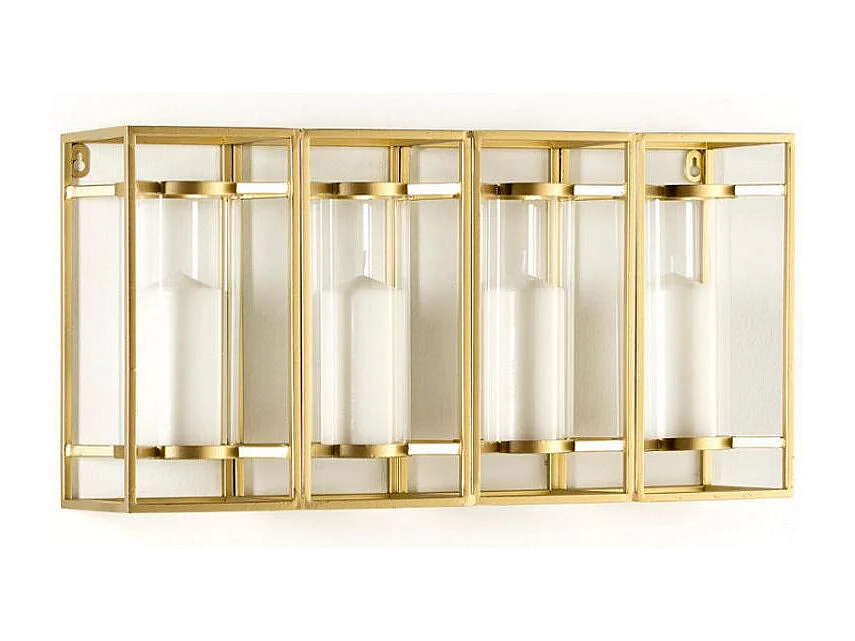 Photophore mural verre et métal doré Diari L 60