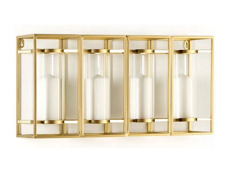 Photophore mural verre et métal doré Diari L 60