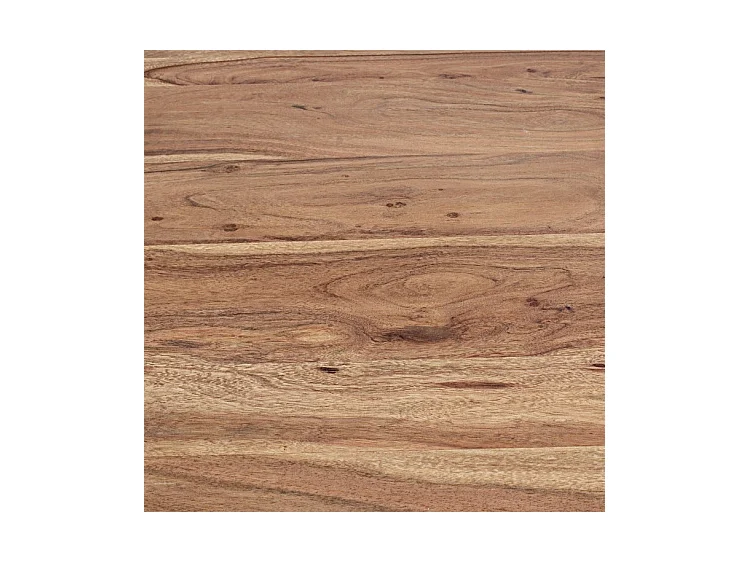 Buffet 4 portes en bois clair d'acacia vernis mat et acier noir Makune 175cm