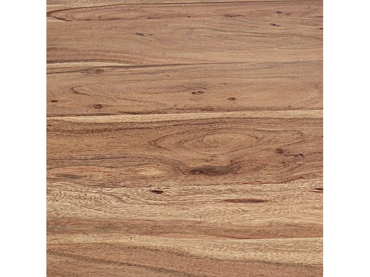 Buffet 4 portes en bois clair d'acacia vernis mat et acier noir Makune 175cm