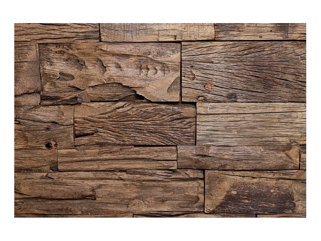 Buffet 2 portes 3 tiroirs en bois massif recyclé sur pieds acier chromé Stany 160cm