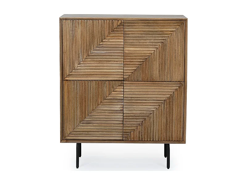 Bahut 4 portes en bois massif naturel de manguier Dary 92cm