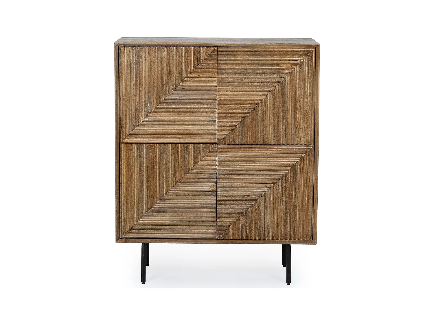 Bahut 4 portes en bois massif naturel de manguier Dary 92cm