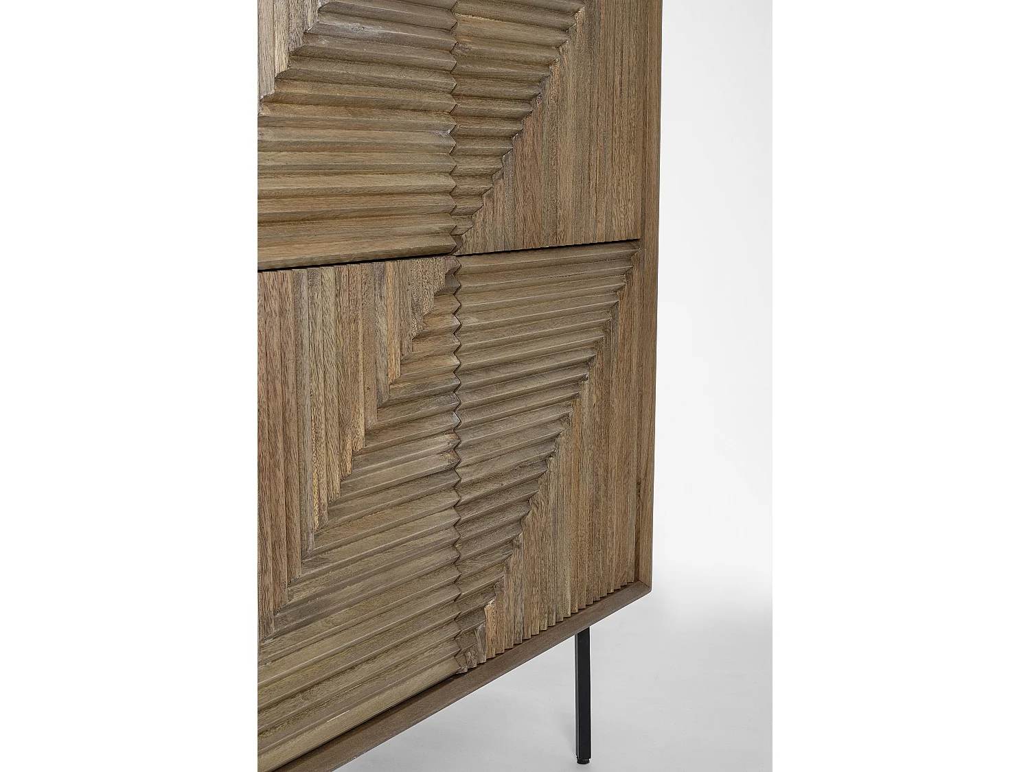 Bahut 4 portes en bois massif naturel de manguier Dary 92cm