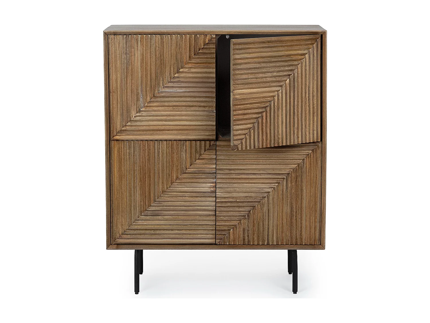 Aparador Dary 4 puertas madera maciza de mango natural 92 cm