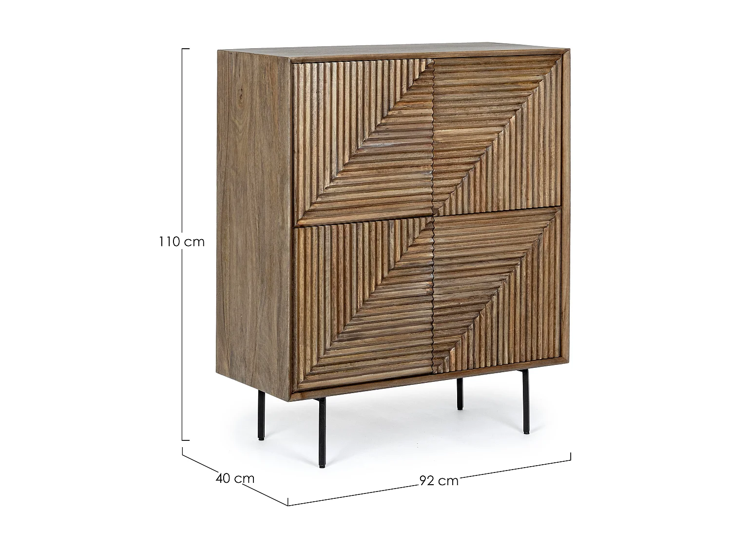 Aparador Dary 4 puertas madera maciza de mango natural 92 cm