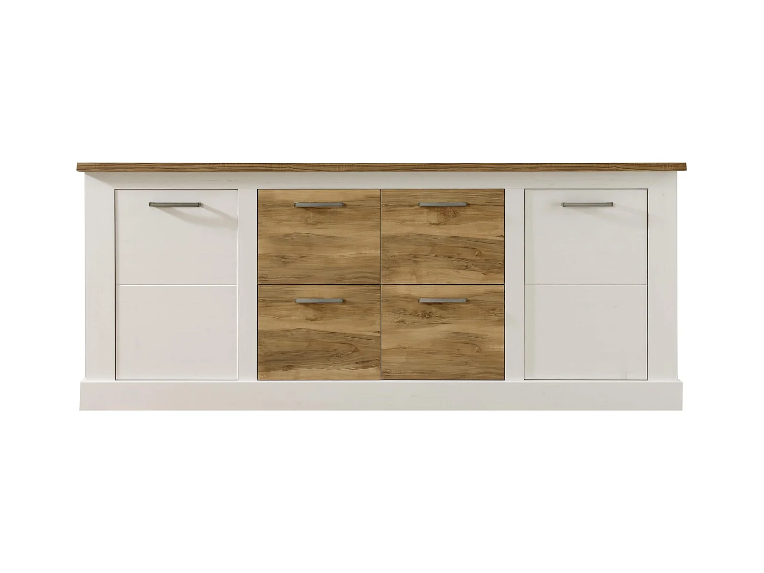 Buffet style maison de campagne pin blanc et noyer satiné Kampa 207cm