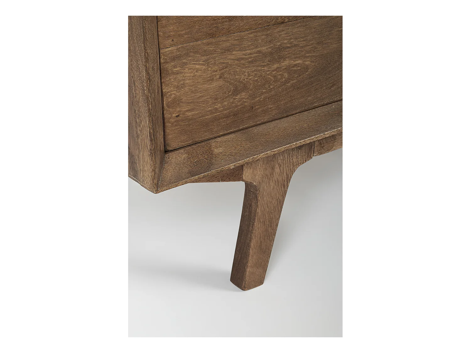 Buffet en bois de manguier marron 2 portes 3 tiroirs Kamy 152cm