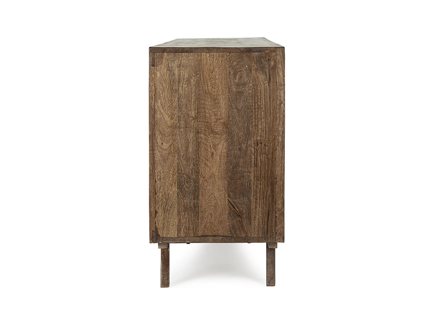 Buffet en bois de manguier marron 2 portes 3 tiroirs Kamy 152cm