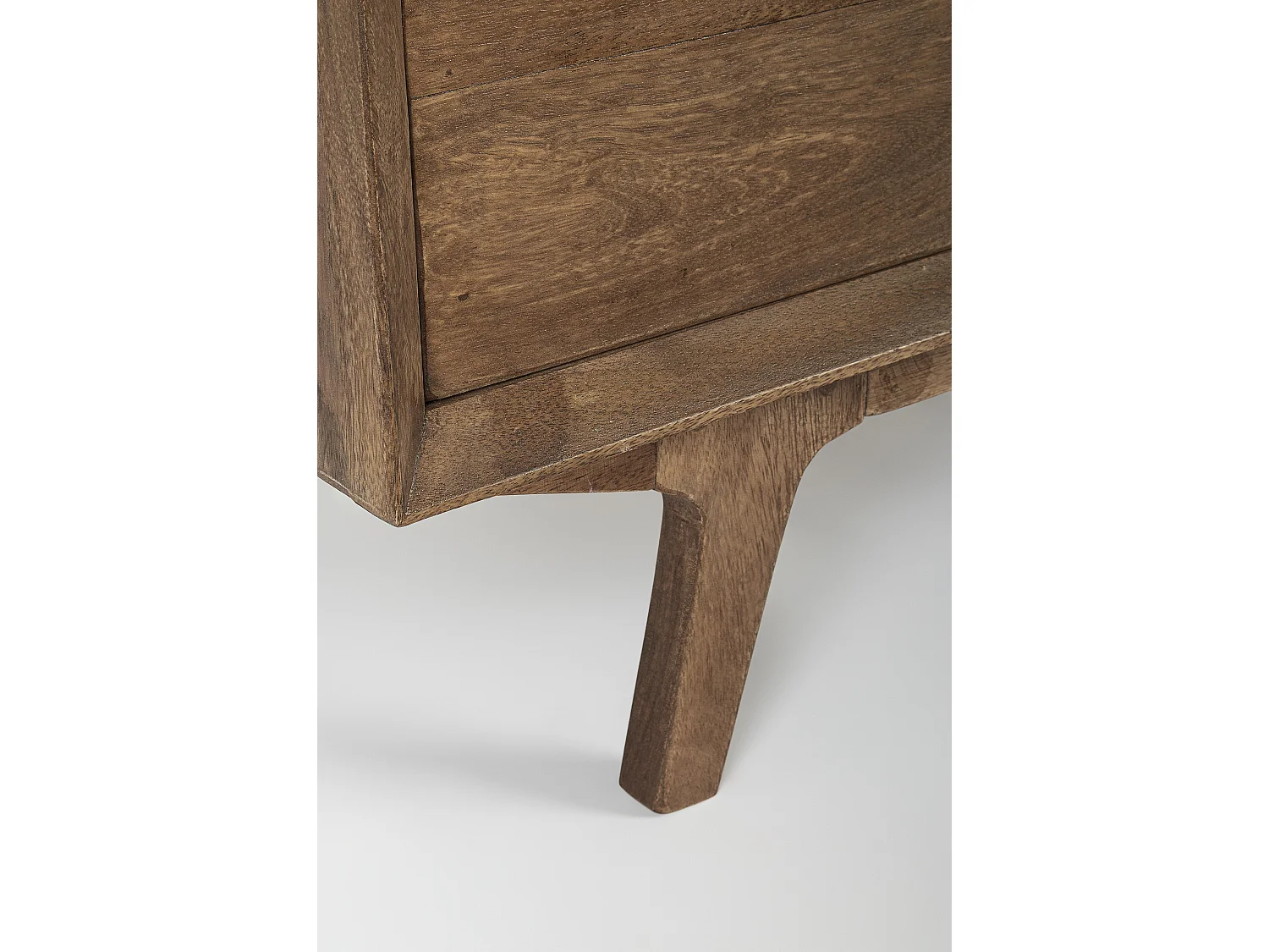 Buffet en bois de manguier marron 2 portes 3 tiroirs Kamy 152cm