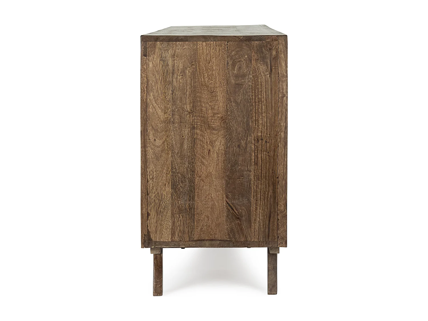 Buffet en bois de manguier marron 2 portes 3 tiroirs Kamy 152cm
