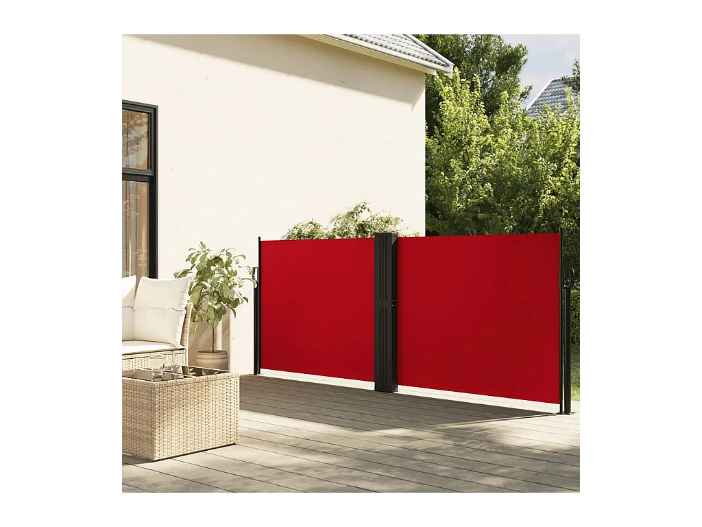 Auvent latéral rétractable rouge 120x600