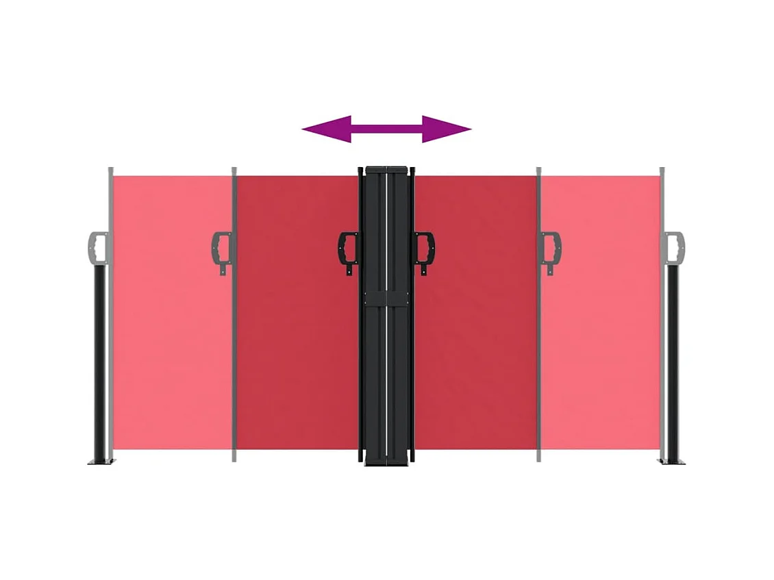 Auvent latéral rétractable rouge 120x600