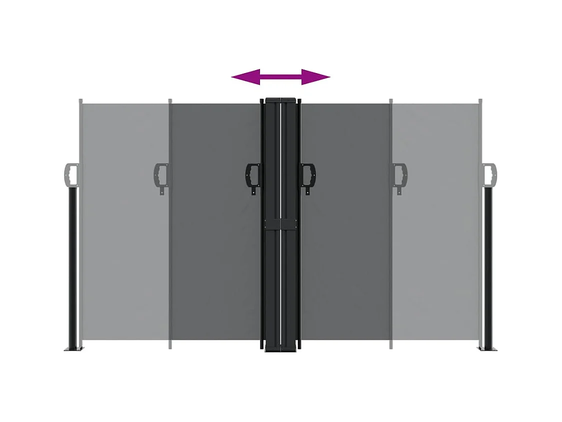 Auvent latéral rétractable noir 140x1200