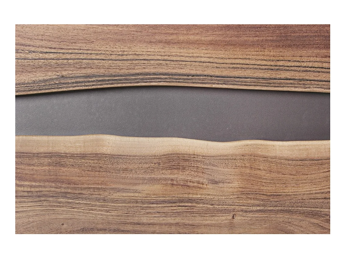 Bahut 4 portes bois d'acacia et pieds acier gris Denia 145cm