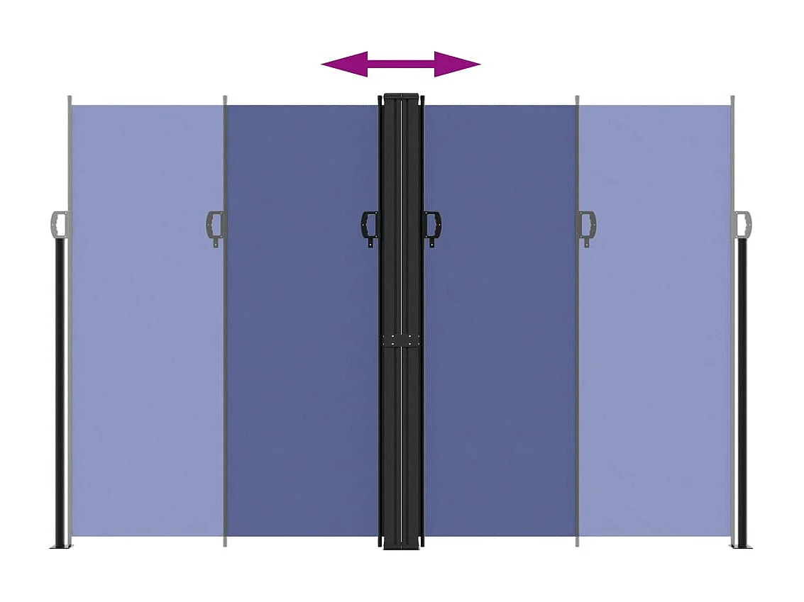Auvent latéral rétractable bleu 220x1000