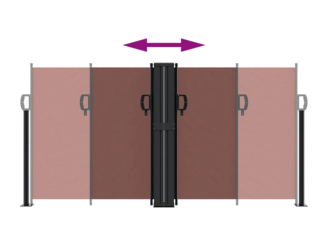 Auvent latéral rétractable marron 120x600