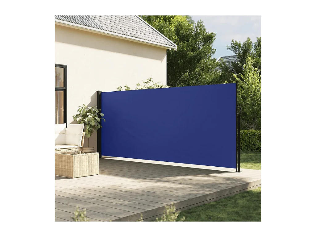 Auvent latéral rétractable bleu 160x600