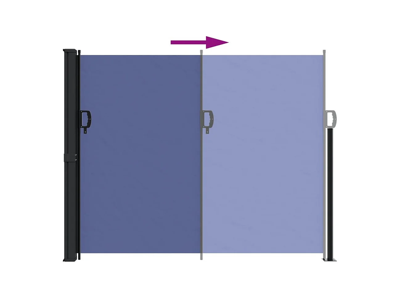 Auvent latéral rétractable bleu 160x600