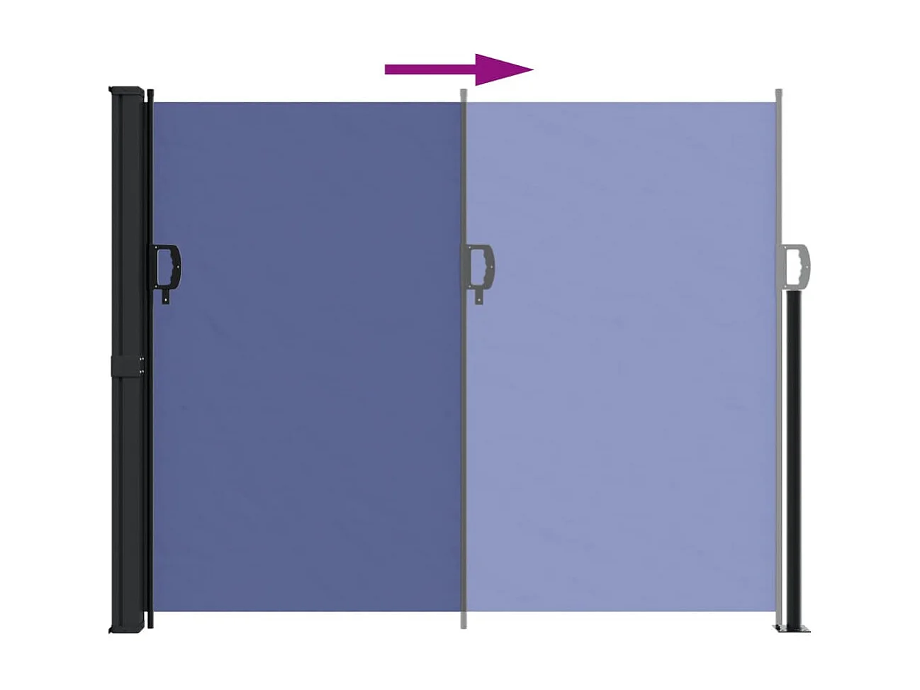 Auvent latéral rétractable bleu 160x600