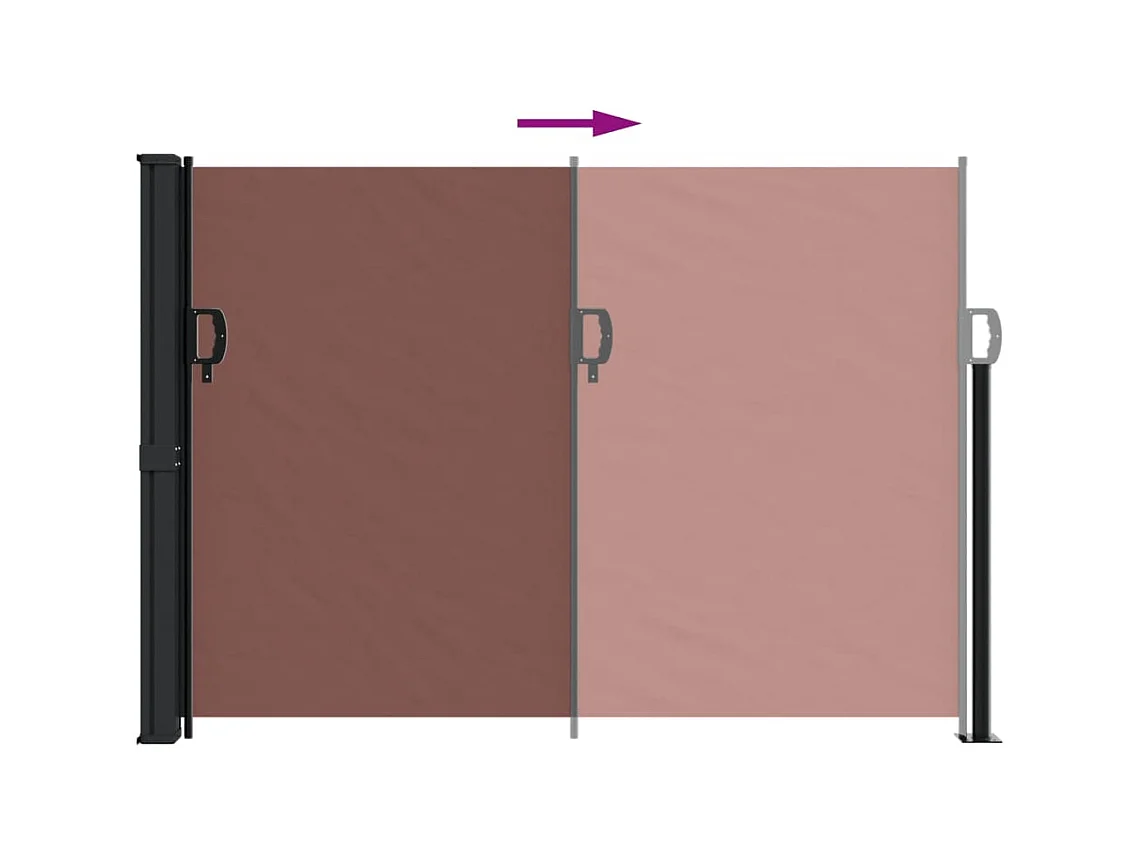 Auvent latéral rétractable marron 140x500