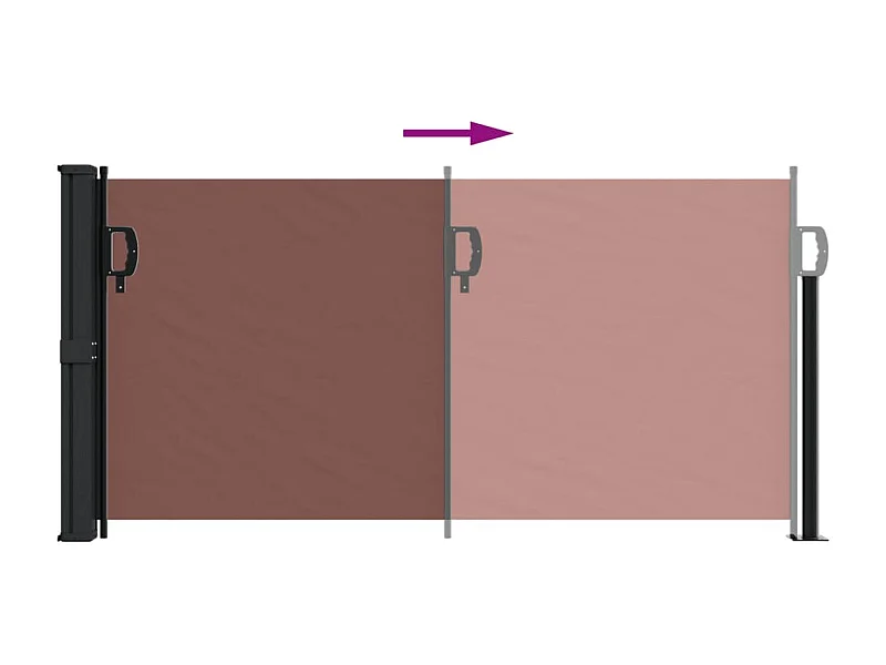Auvent latéral rétractable marron 100x500