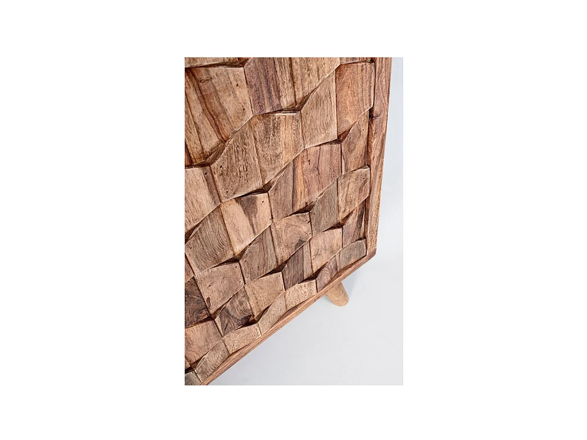 Buffet 4 portes en bois de sheesham naturel Kany 177cm