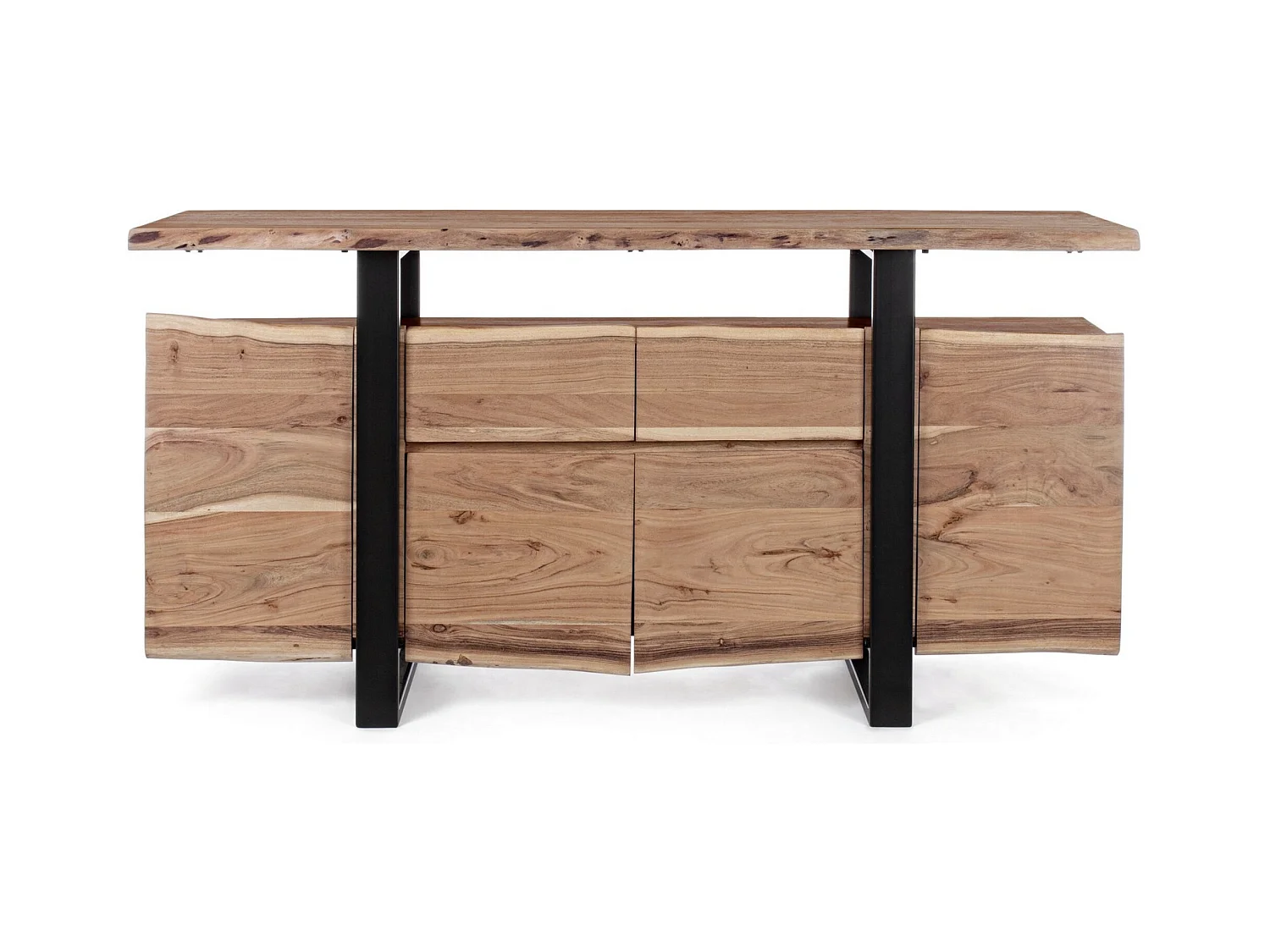 Buffet en bois d'acacia 4 portes et 2 tiroirs Amaly 175cm