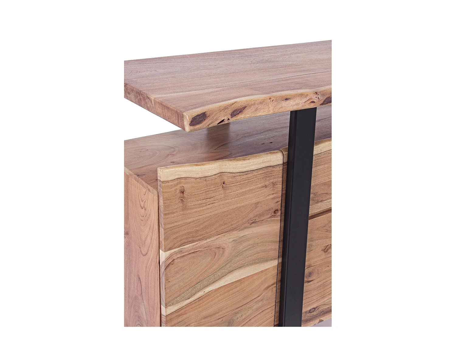 Buffet en bois d'acacia 4 portes et 2 tiroirs Amaly 175cm