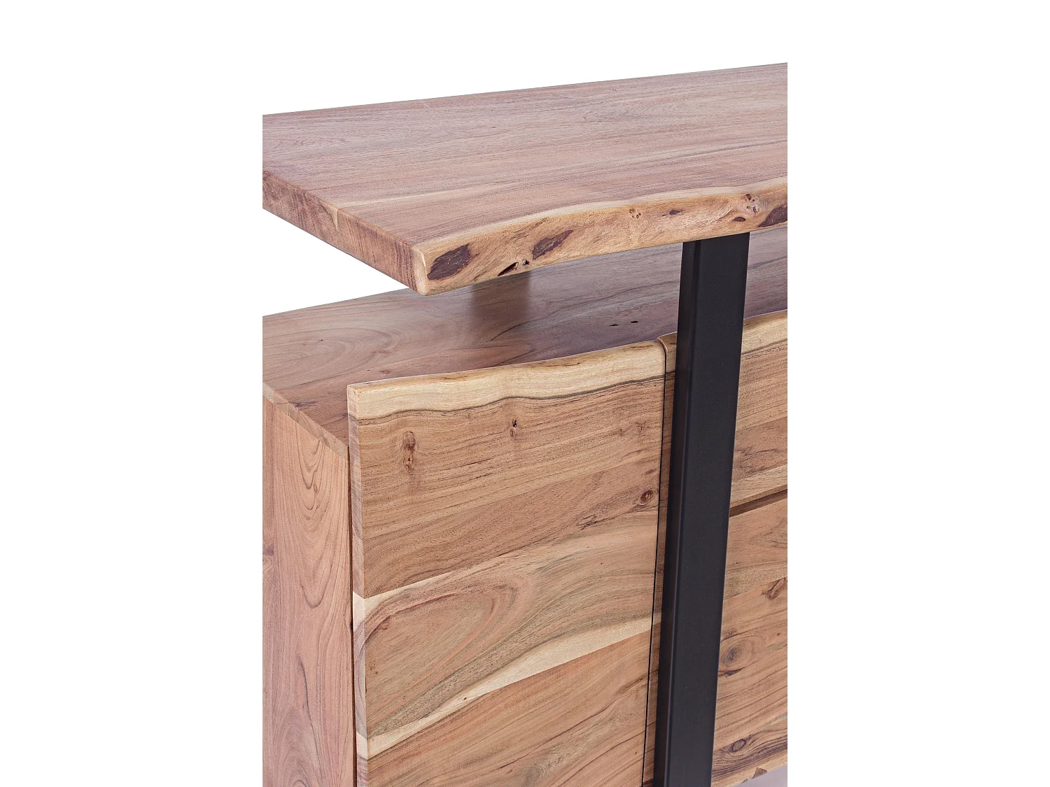 Buffet en bois d'acacia 4 portes et 2 tiroirs Amaly 175cm