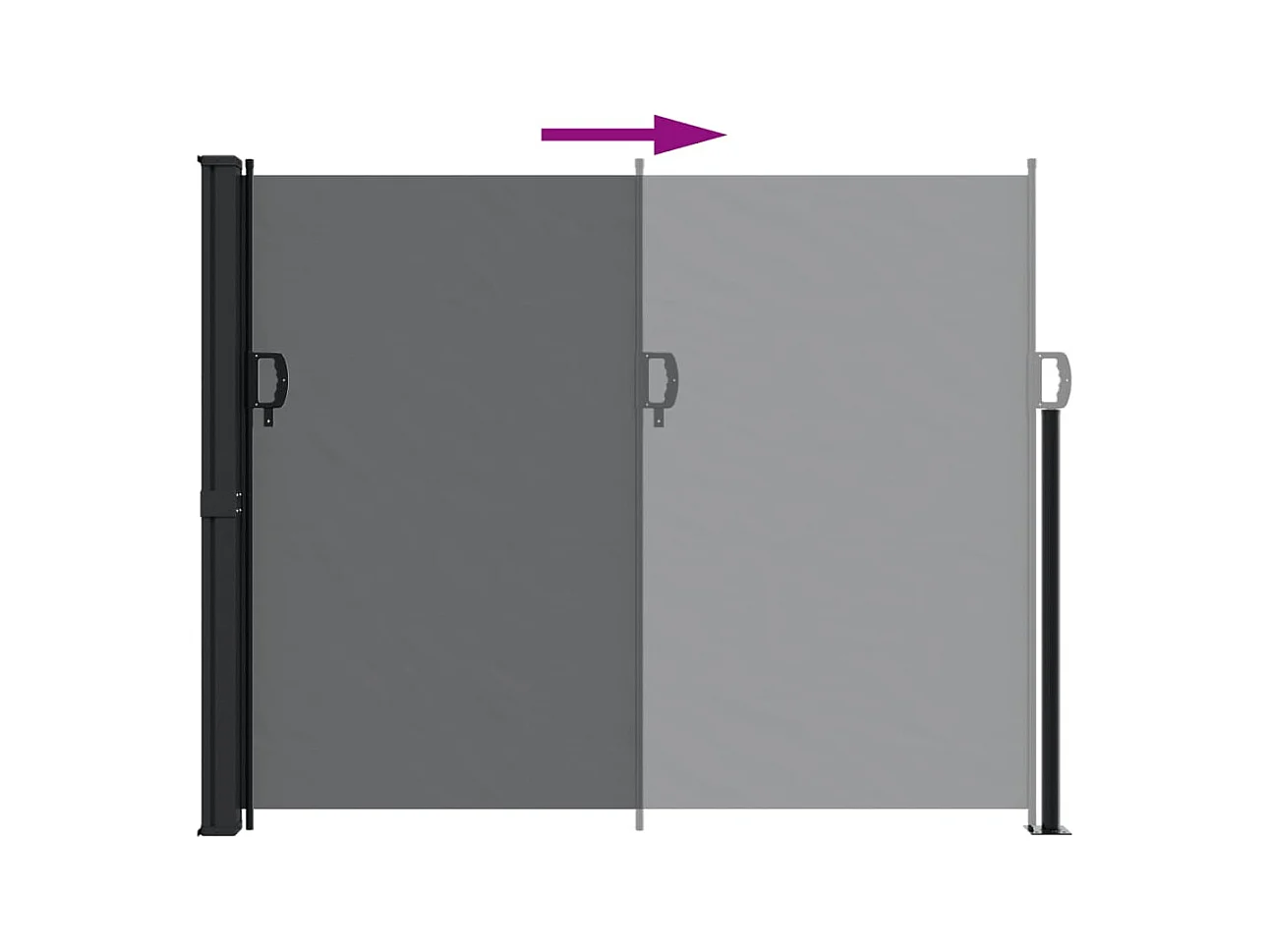 Auvent latéral rétractable noir 160x300