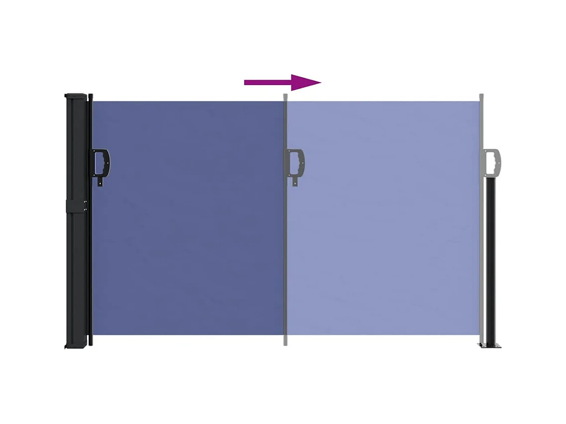 Auvent latéral rétractable bleu 120x600