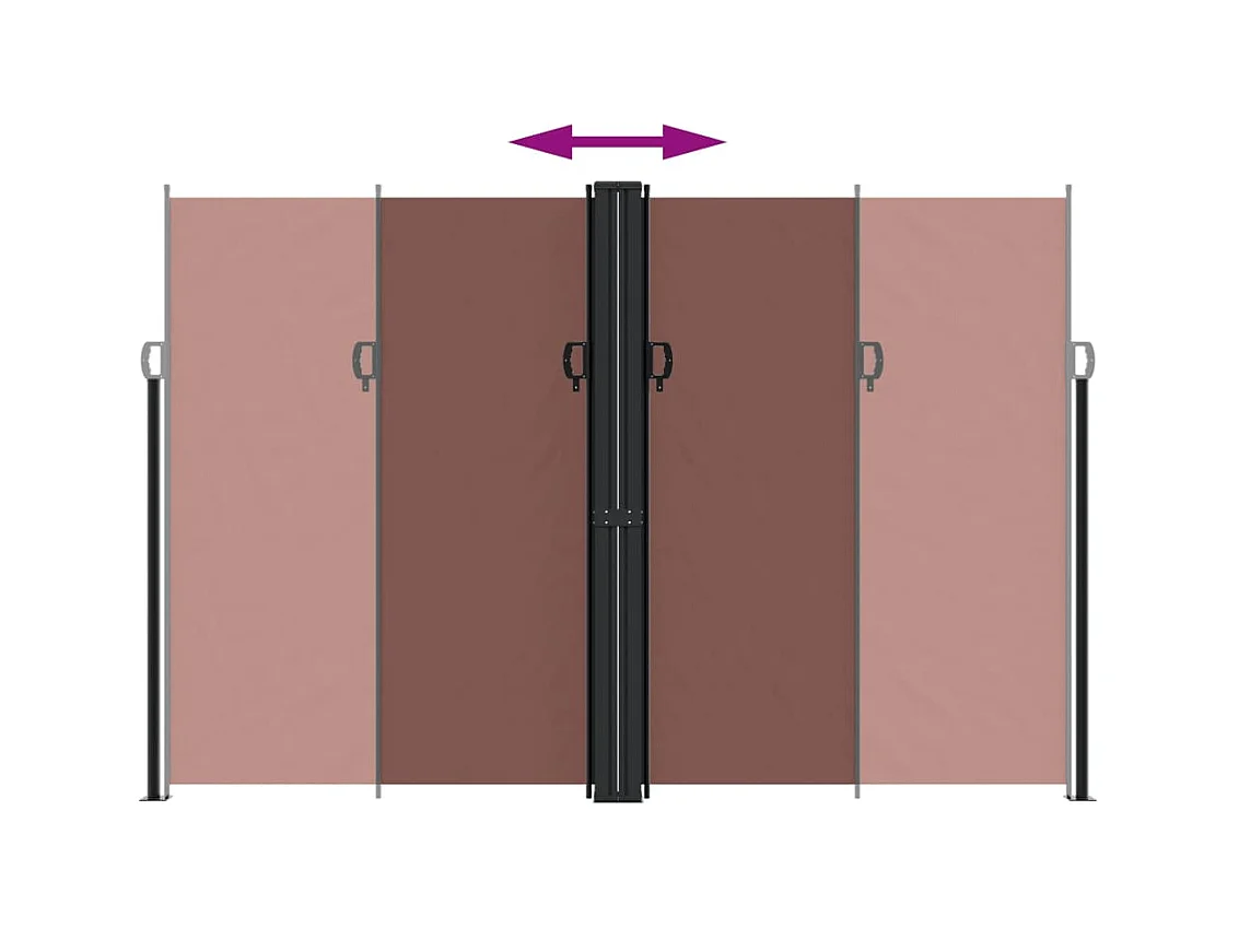 Auvent latéral rétractable marron 220x1000