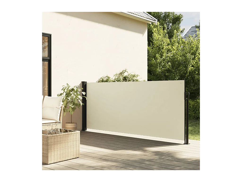 Auvent latéral rétractable crème 120x600