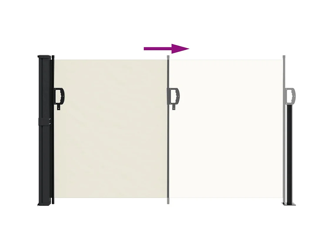 Auvent latéral rétractable crème 120x600